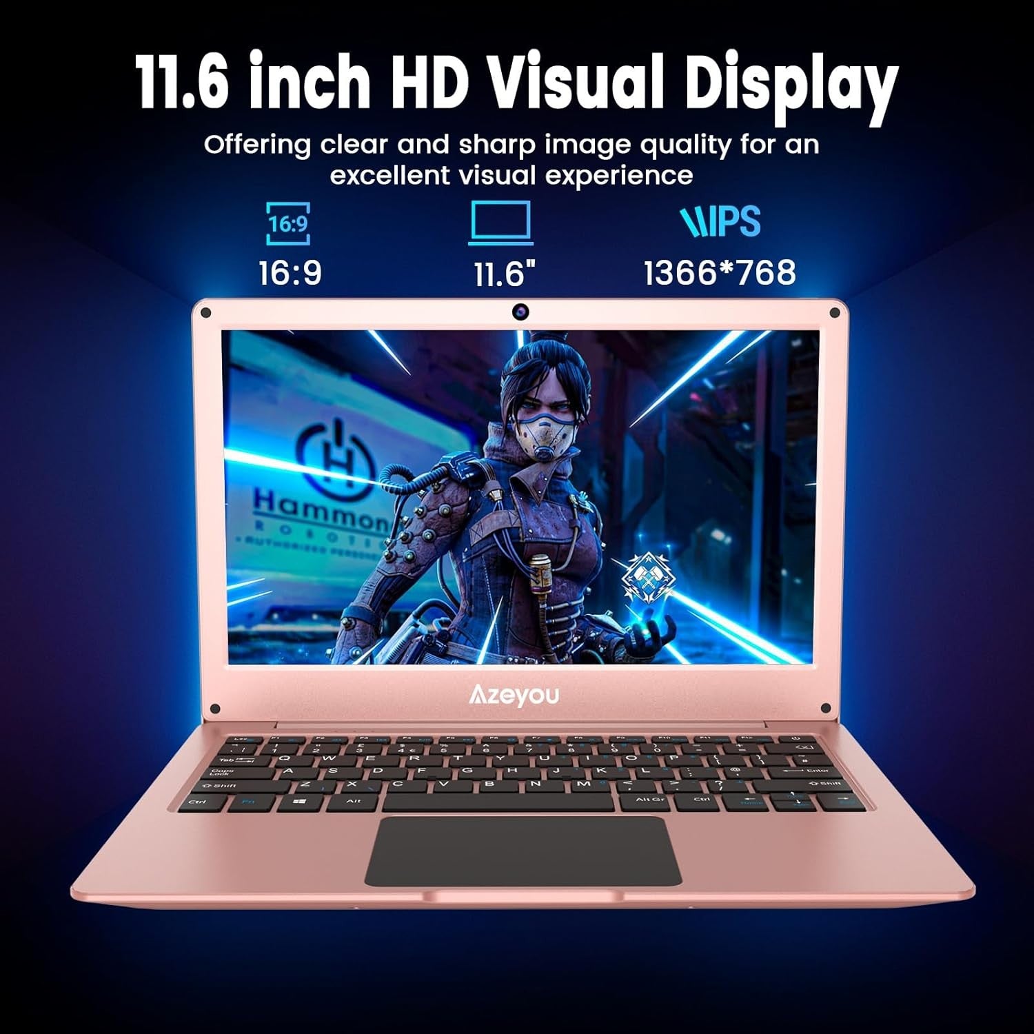 11.6 Inch Laptop HD Display - W-11 Pro Mini Laptops, 4GB DDR4 RAM, 128GB Emmc