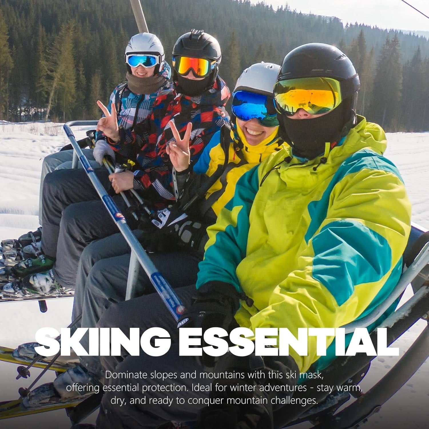 Balaclava Ski Face Mask, Motorcycle Cycling Neck Warmer for Helmet, UV Protector