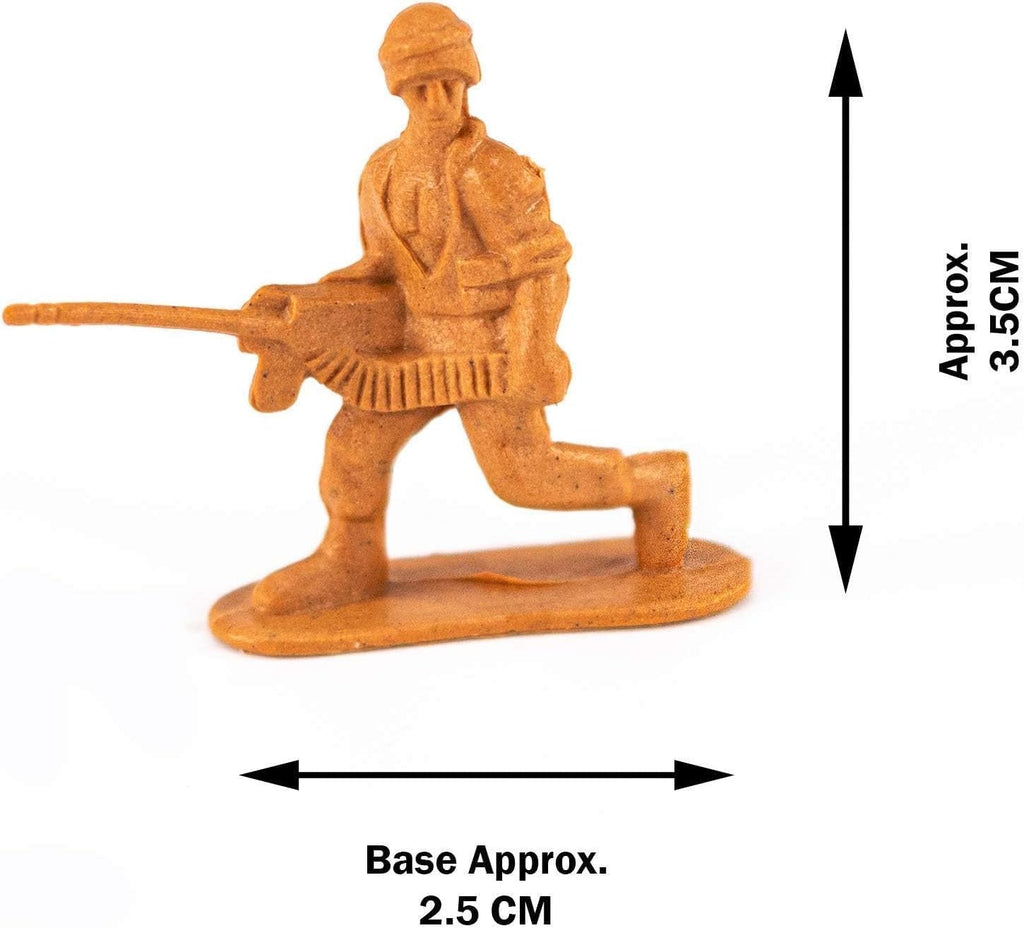 100 Pcs World War II Plastic Toy Soldiers 3.5Cm Traditional Green and Brown Army