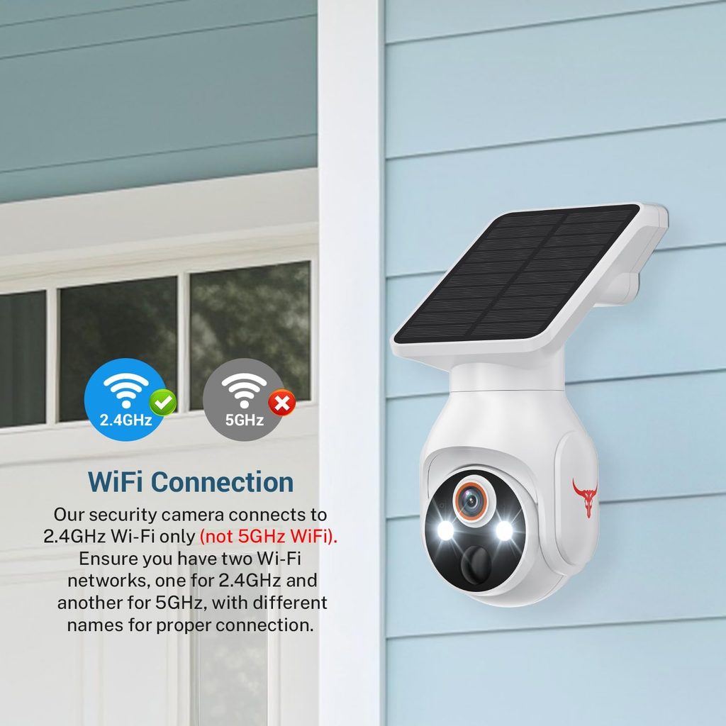 1080P Security Camera Wireless with Solar Panel, AI Human Detection, 2-Way Audio