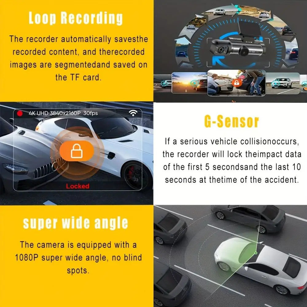 1080P HD Dash Cam Car Camera DVR Video Recorder 150 Wide-Angle128GB with GSensor