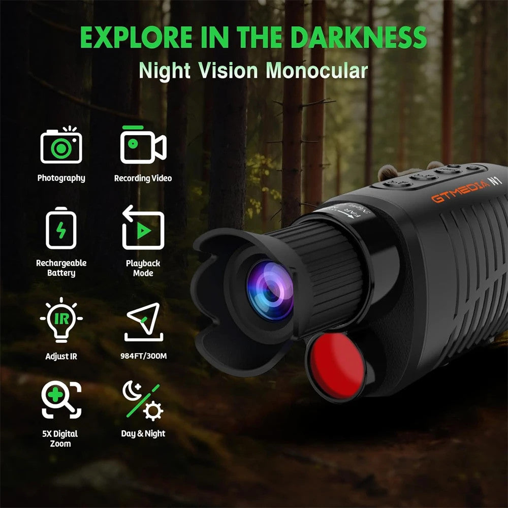 1080P HD Monoculars LCD Screen Day/Night Vision Camera Telescope 300M Full Dark