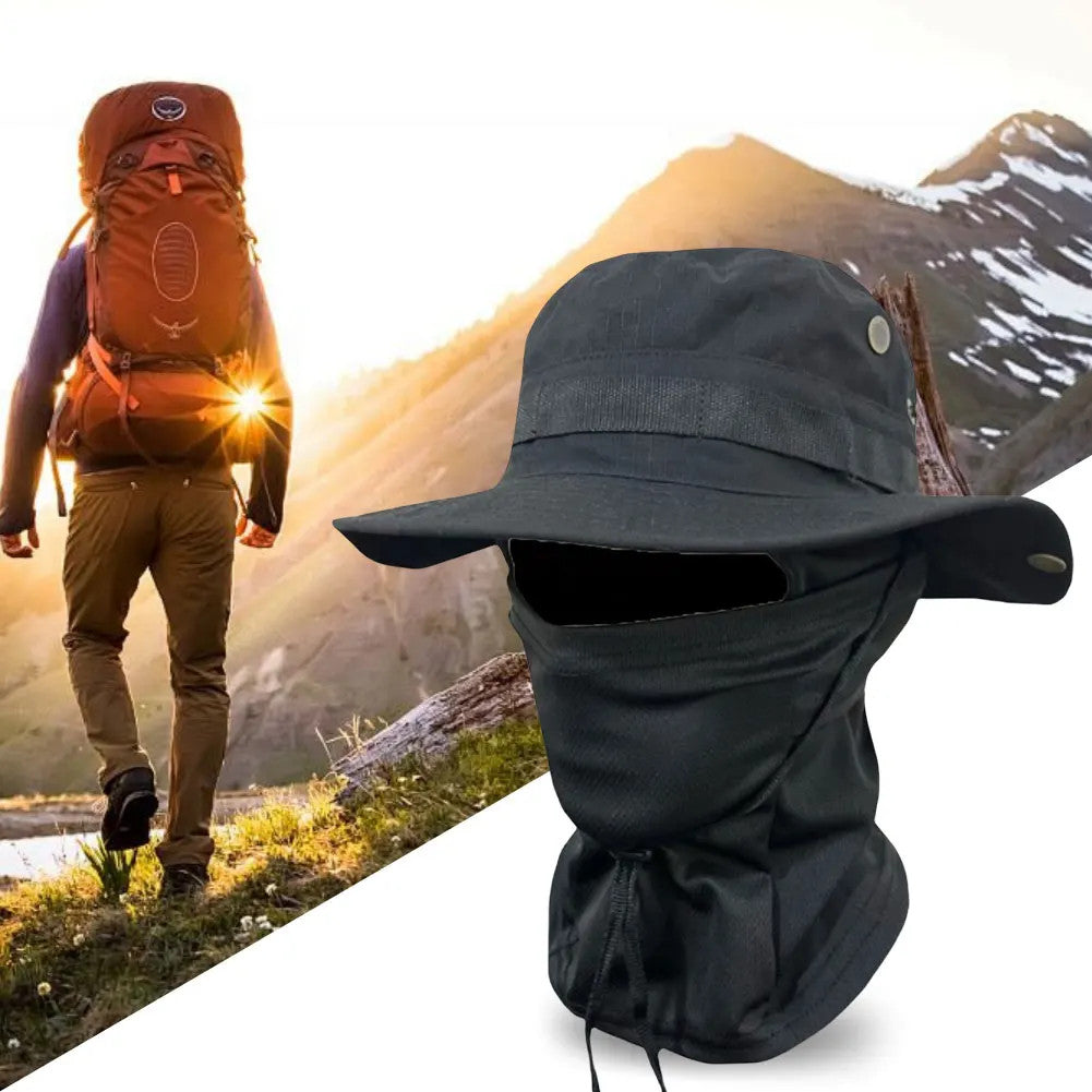 Balaclava Full Face Mask Set Wide Brim Fishing Hat Sun Protection Bucket Hat
