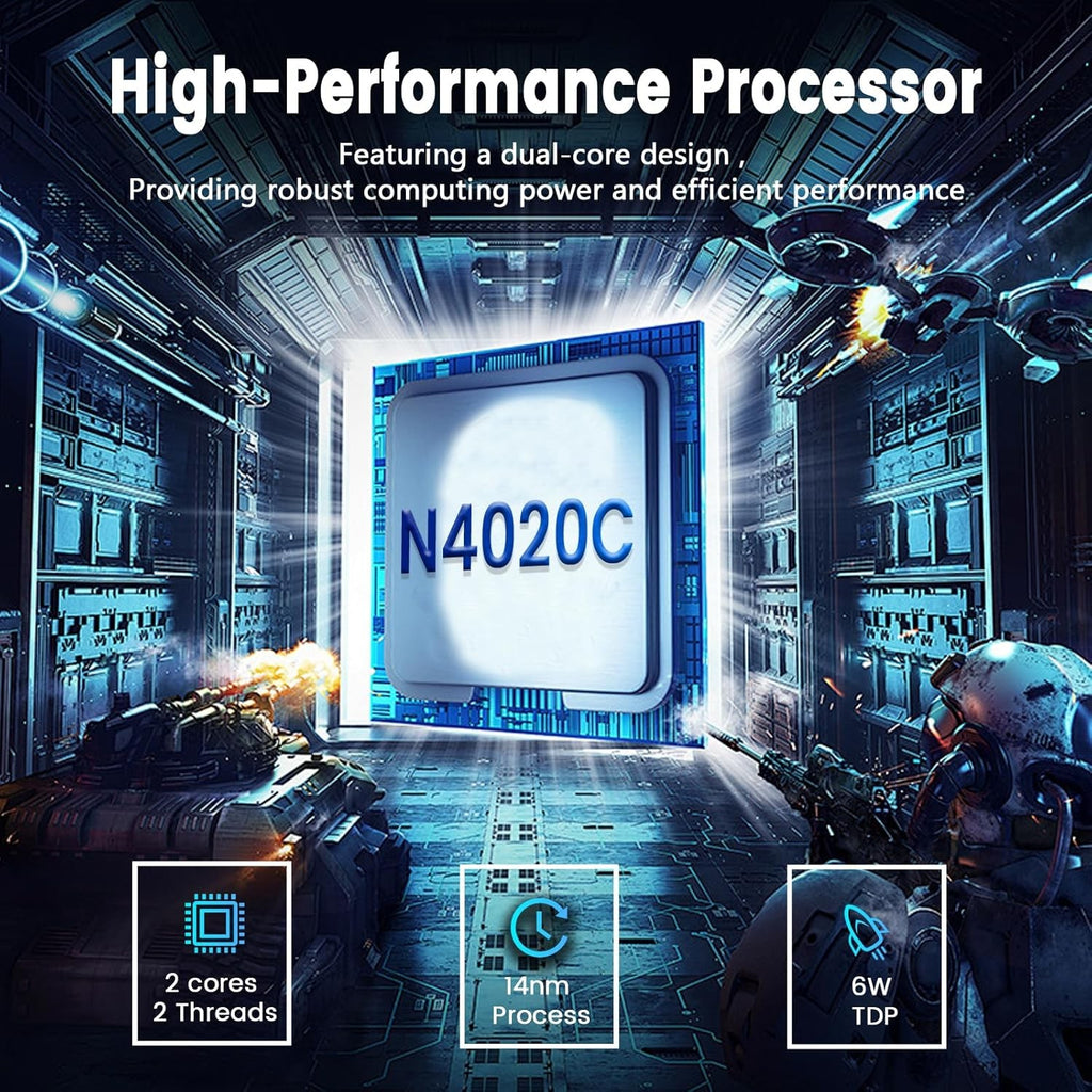 11.6 Inch Laptop 4GB DDR4 RAM 128GB eMMC Storage Celeron N4020C Processor, HD+