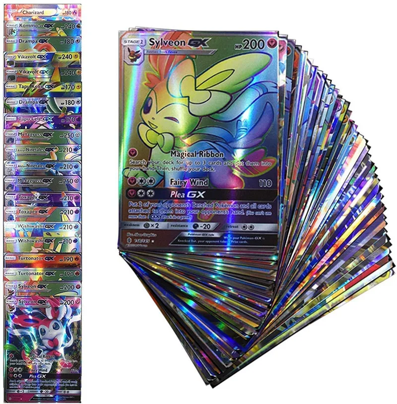 20Pcs English Pokemon Cards GX Tag Team Vmax EX Mega Shining Game Battle Carte