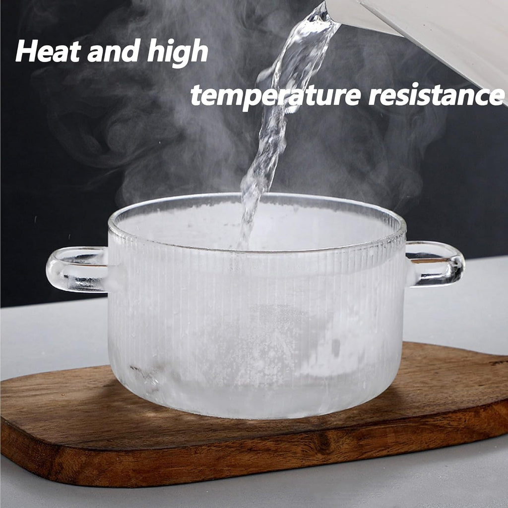 1.5L/50Oz Glass Saucepan with Cover, Saucepans Glass Casserole, Heat Resistant
