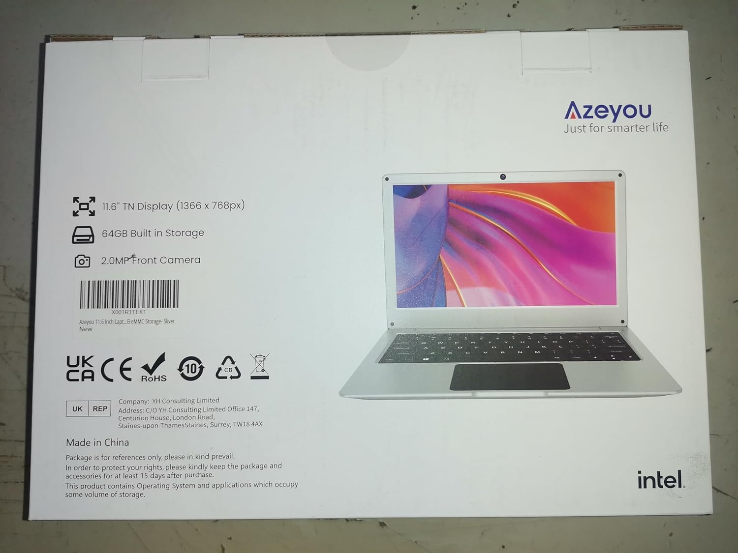 11.6 Inch Laptop 4GB DDR4 RAM 128GB eMMC Storage Celeron N4020C Processor, HD+