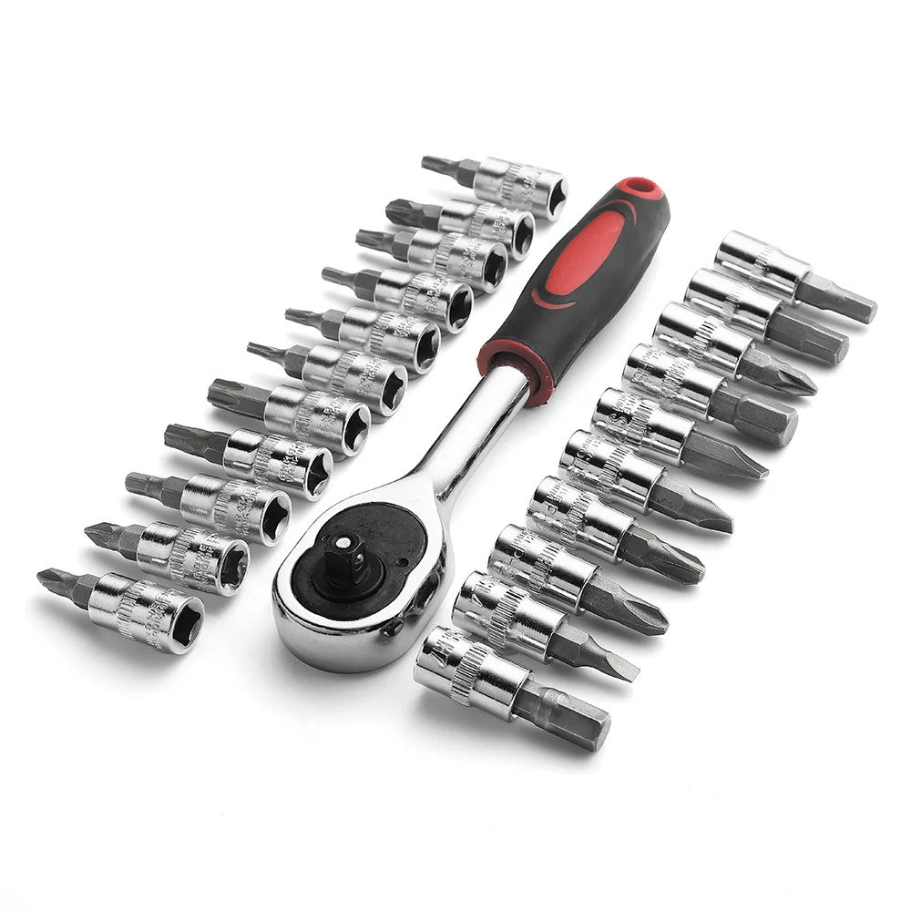 108Pcs Ratchet Socket Wrench Set Car Repair Tool Torque Wrench Combo Kit 1/4 1/2