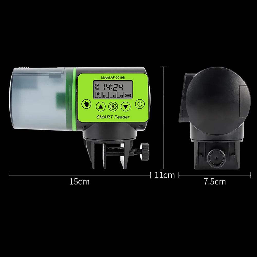 Automatic Fish Feeder Digital Fish Tank Aquarium Food Dispenser Plastic Intellig