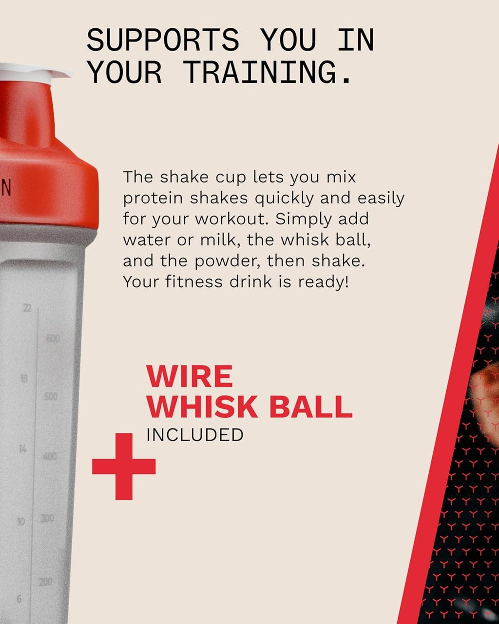 PhD Nutrition Mixball Shaker Shaker for Protein Shakes, Wire Mixball Whisk 600ml