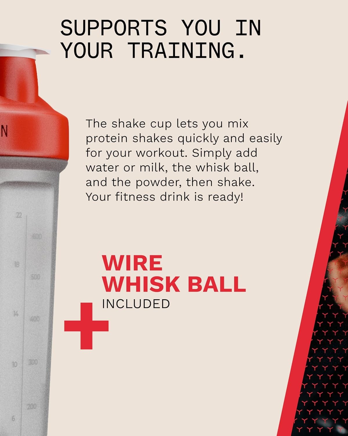 PhD Nutrition Mixball Shaker Shaker for Protein Shakes, Wire Mixball Whisk 600ml