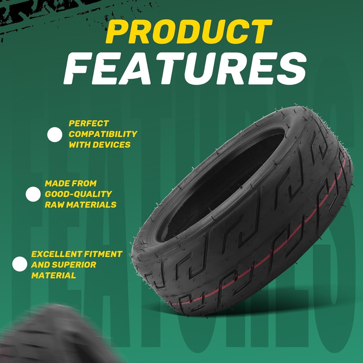 10X2.70-6.5 10 Inch Solid Tyre Thickening and Wear Resistance Electric Scooter