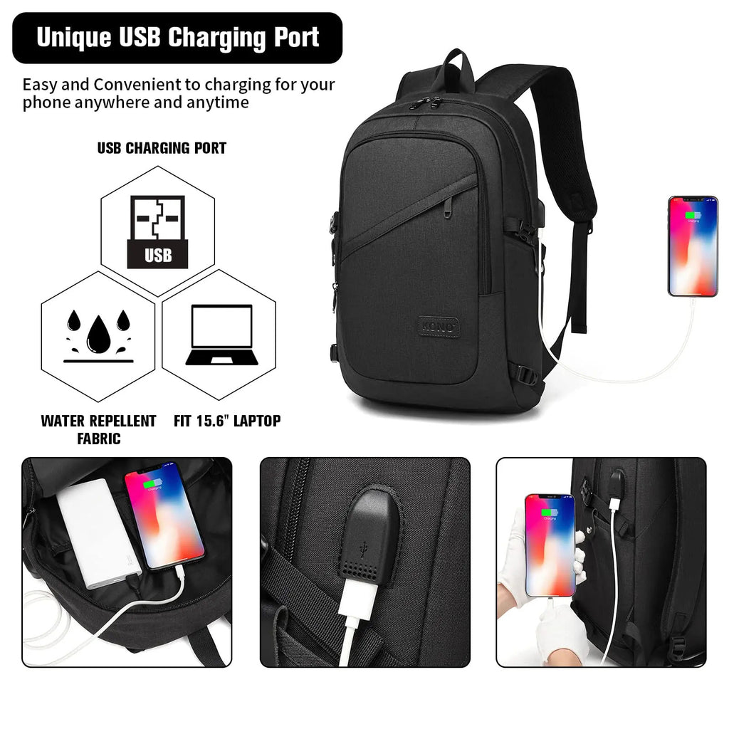 Laptop Backpack - 15.6 Inch Lightweight Laptop Bag for Men & Women USB Charging