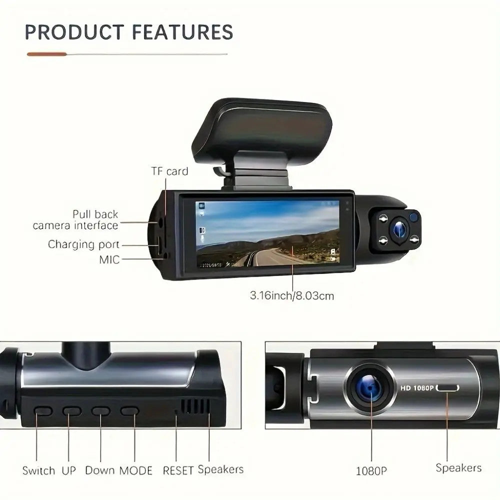 1080P HD Dash Cam Car Camera DVR Video Recorder 150 Wide-Angle128GB with GSensor
