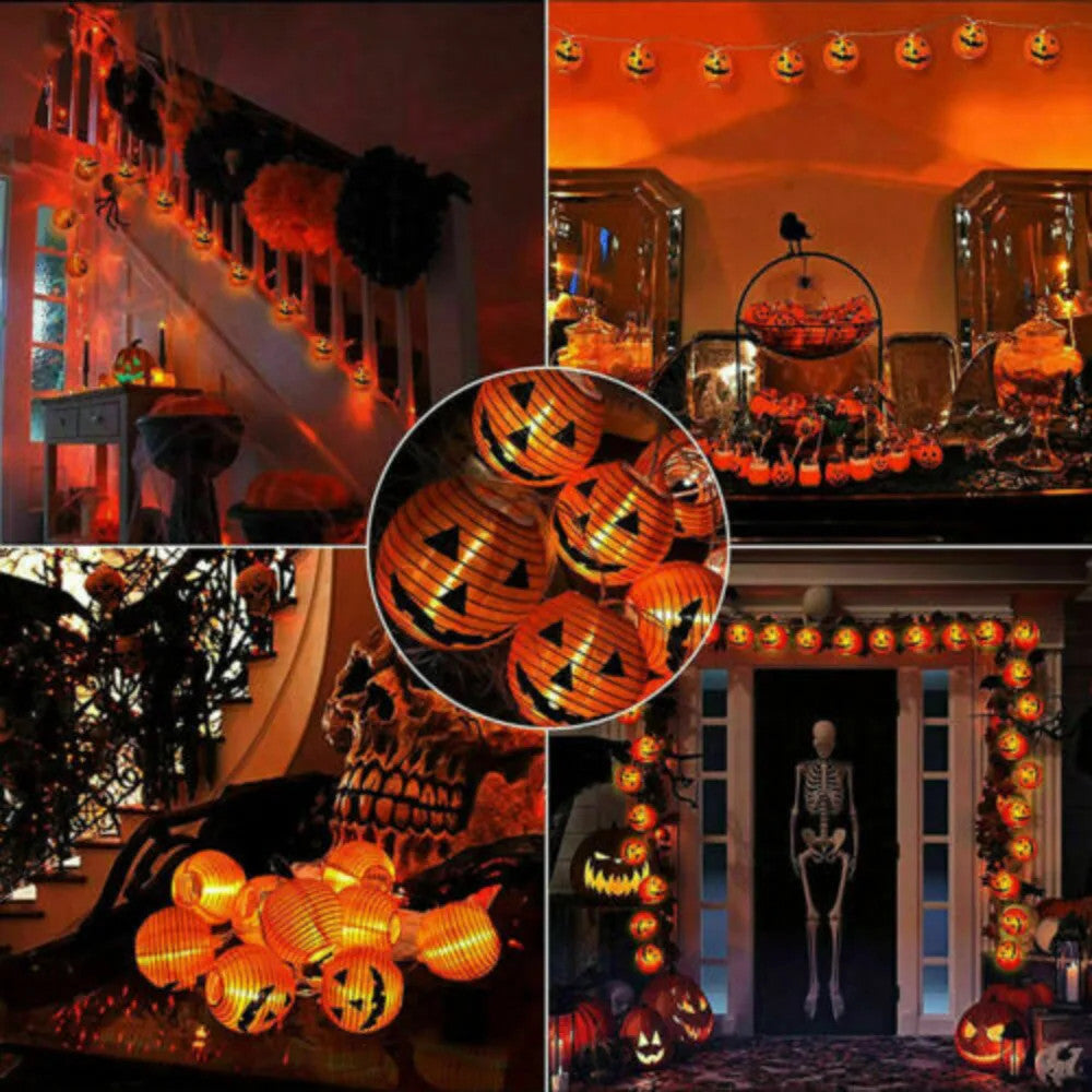 Halloween String Lights Pumpkin Lamp Light up Indoor Outdoor Garden Party Decor