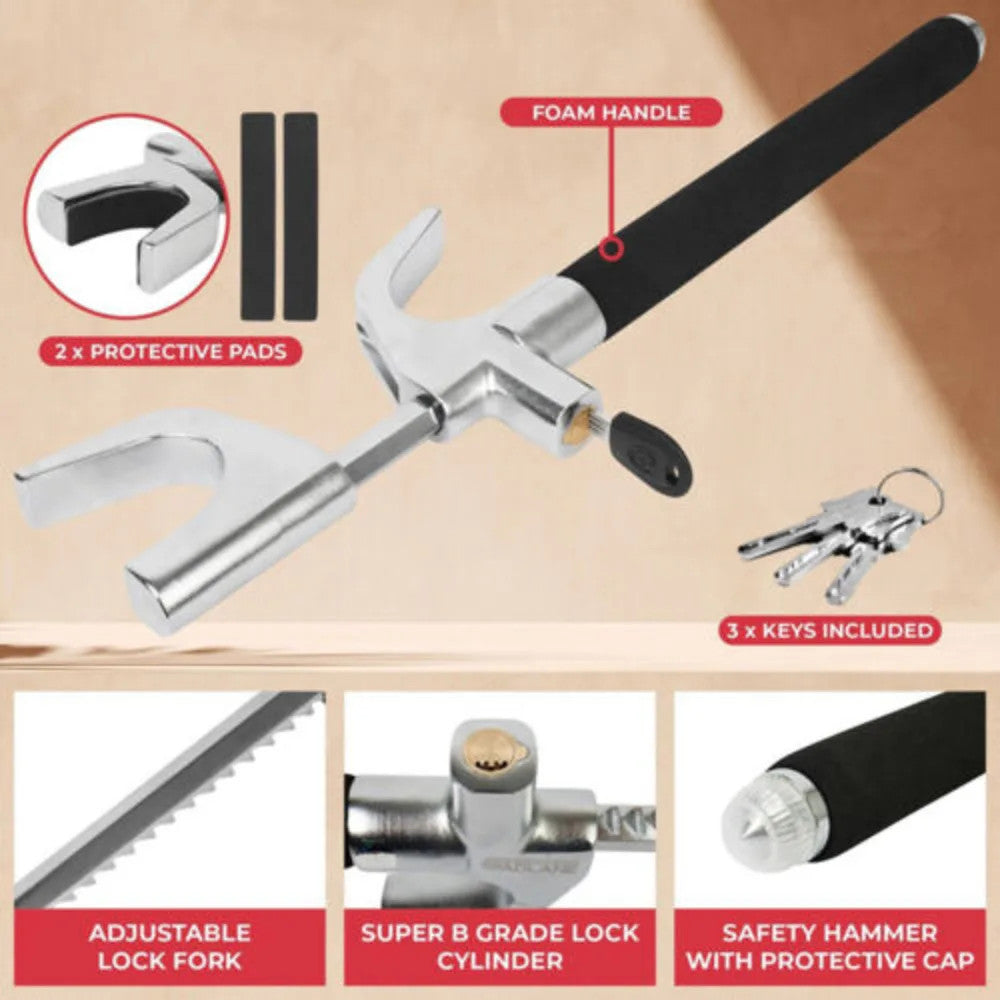 Steering Wheel Lock Heavy Duty High Security Car Van anti Theft 3 Keys Universal