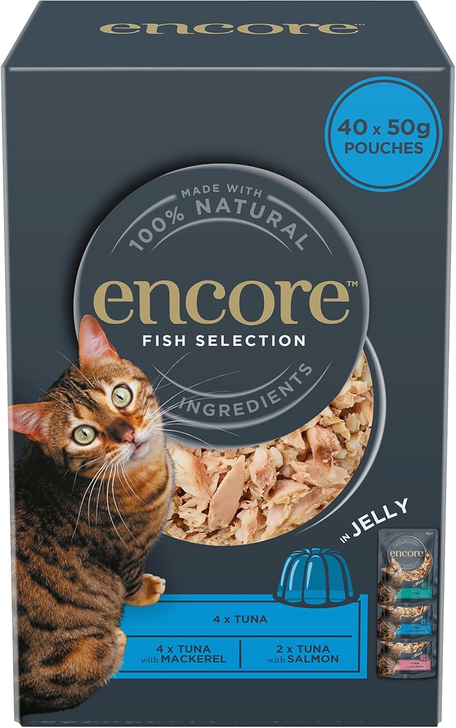 100% Natural Wet Cat Food, Multipack Chicken in Jelly, 5 X 50 G Pouches