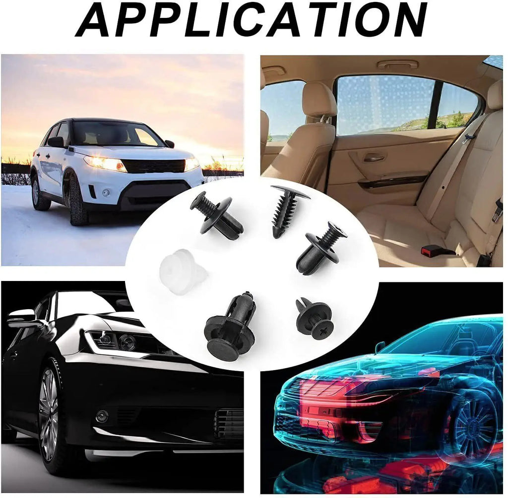 100PCS Car Body Fastener Clips Push Rivets Retainer Door Screw Panel Bumper Trim