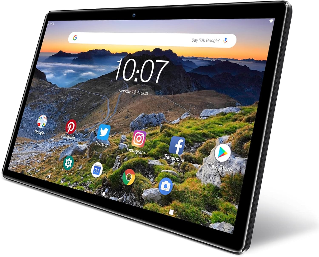 10 Inch Android Wifi Tablet, 64GB ROM, 1024GB Expand, Quad Core Processor