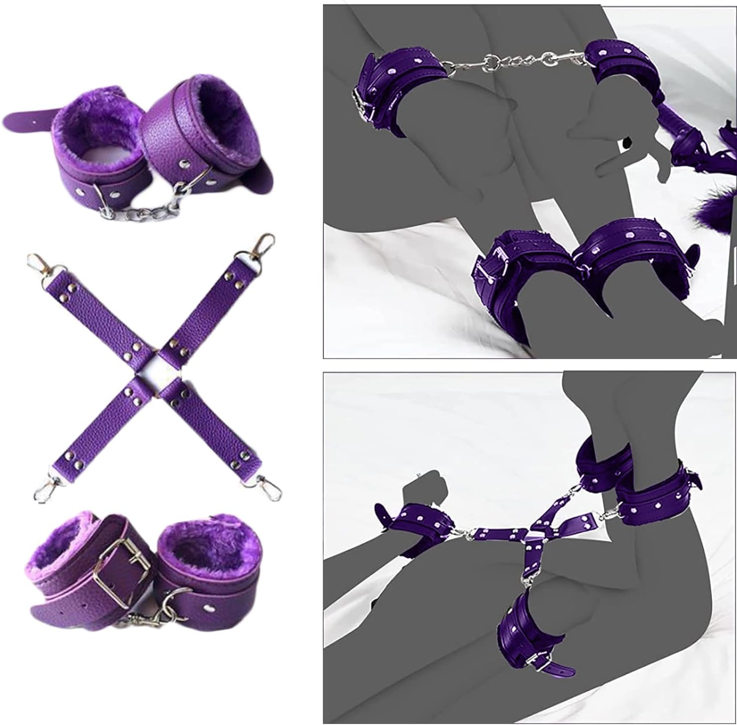 10Pcs Bondage Set Restraints Erotic Suit