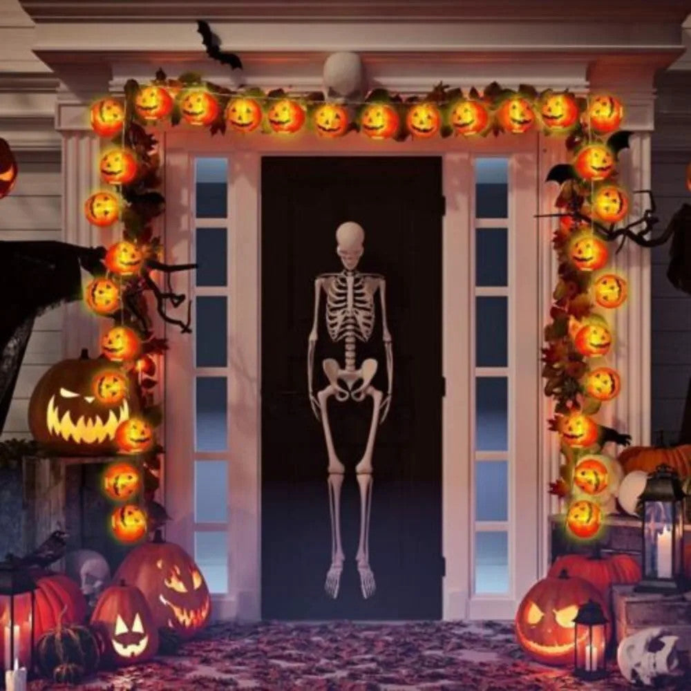 Halloween String Lights Pumpkin Lamp Light up Indoor Outdoor Garden Party Decor