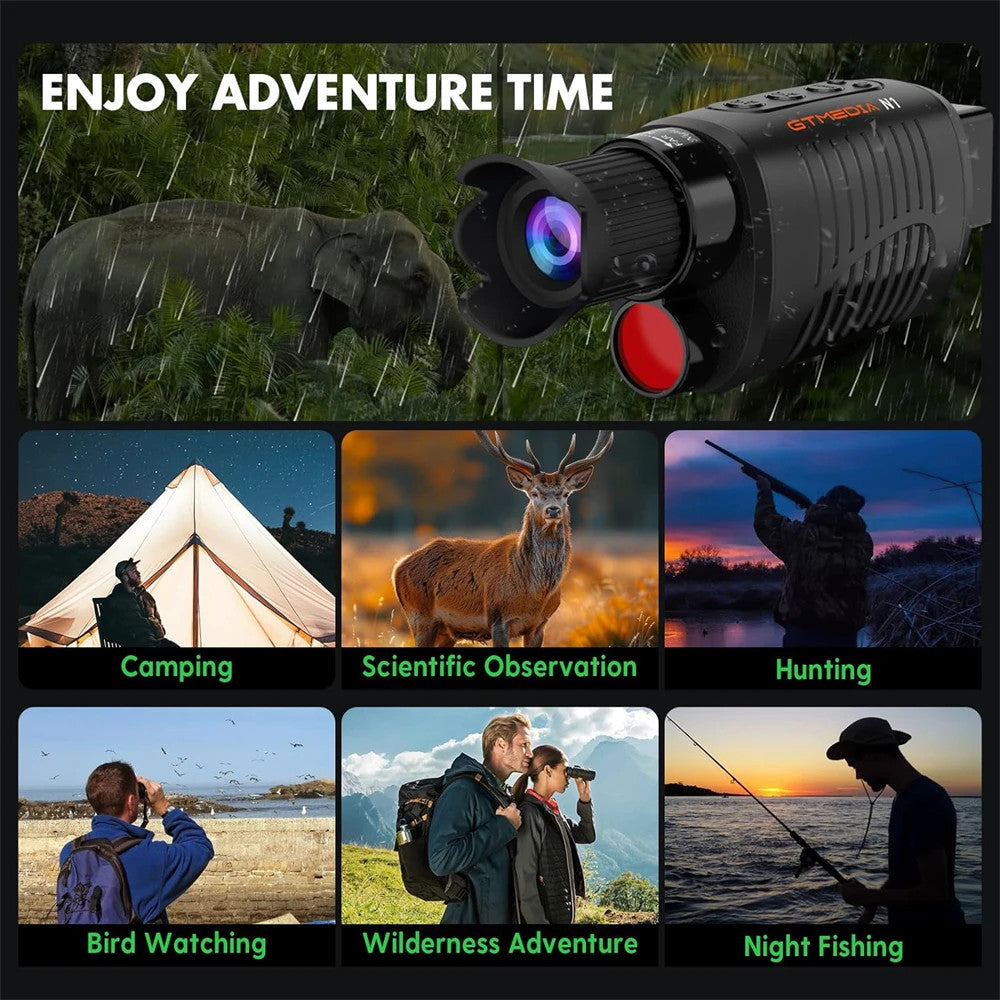 1080P HD Monoculars LCD Screen Day/Night Vision Camera Telescope 300M Full Dark