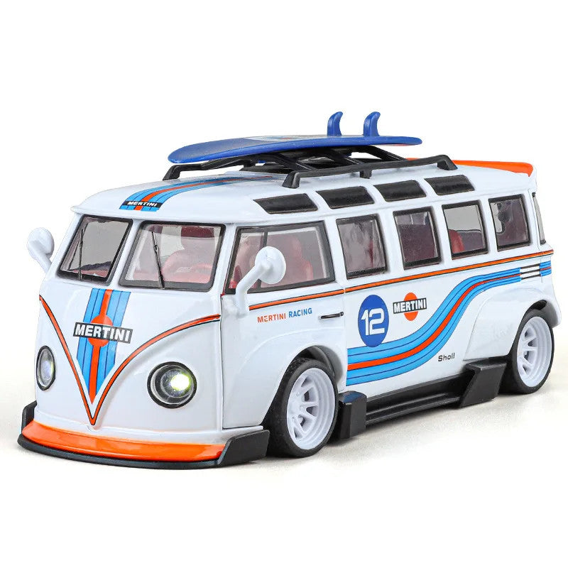 1/32 Scale Volkswagen T1 Transporter Model Sound Light Bus Toy Vehicle