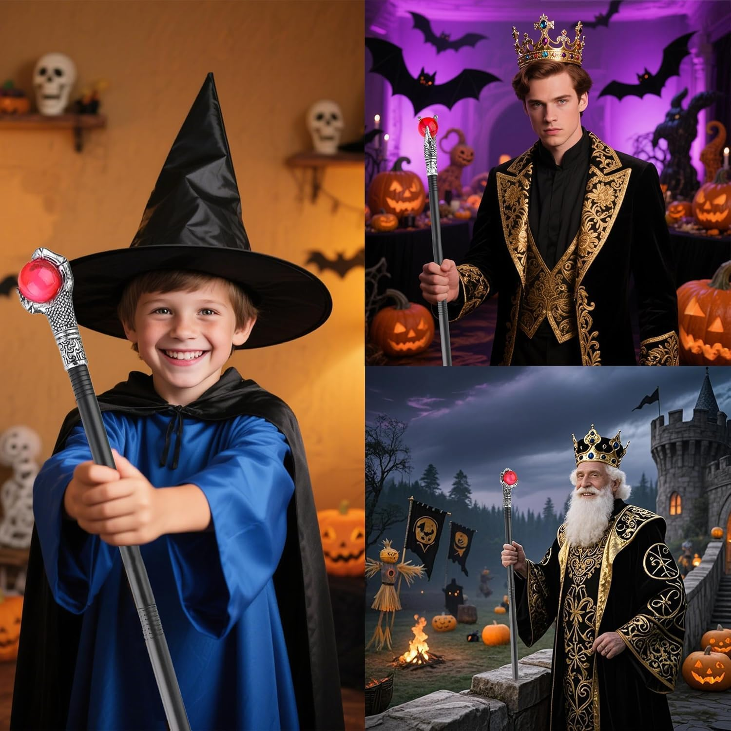 108Cm Halloween Magic Wand Gothic Walking Stick, Vampire Antique Walking Stick