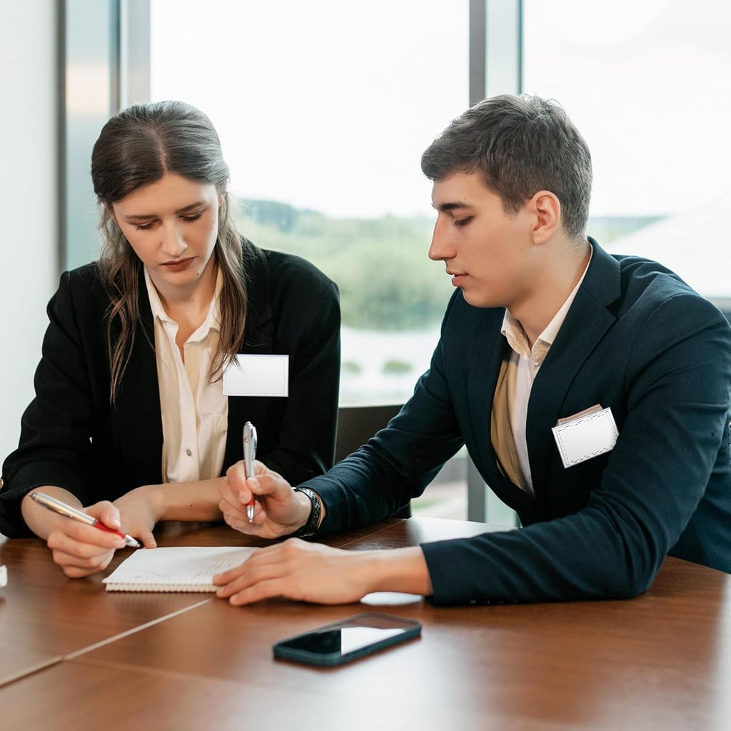 100 Pcs Badge Holders with Clip and Pin Waterproof Plastic Horizontal Card Hold