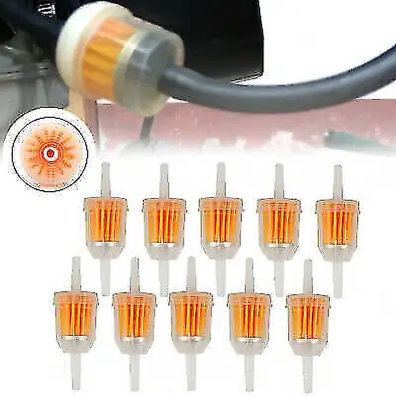 10 X Universal Petrol Inline Fuel Filter LARGE Car Part Fit 6 Mm to 8 Mm Pipes
