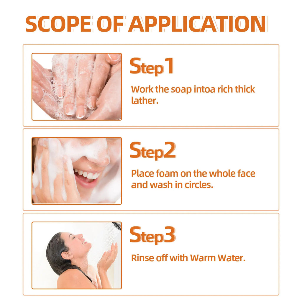 100G  Turmeric Facial Soap Deep Moisturize Exfoliator Oil Control Nourish Face