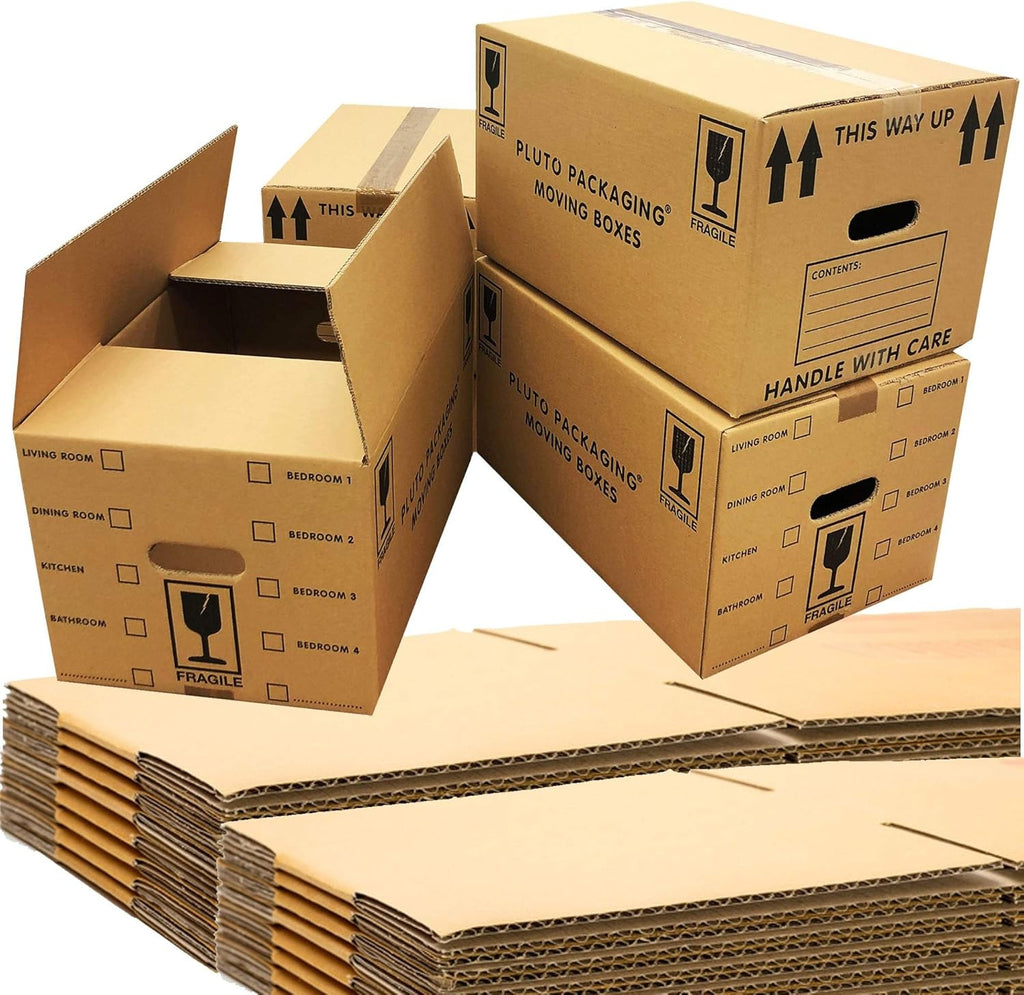 10 Quality Strong 47Cm X 31.5Cm X 25Cm 44 Litres Packing Moving Cardboard Boxes