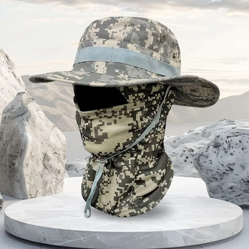 Balaclava Full Face Mask Set Wide Brim Fishing Hat Sun Protection Bucket Hat
